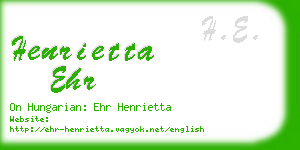 henrietta ehr business card